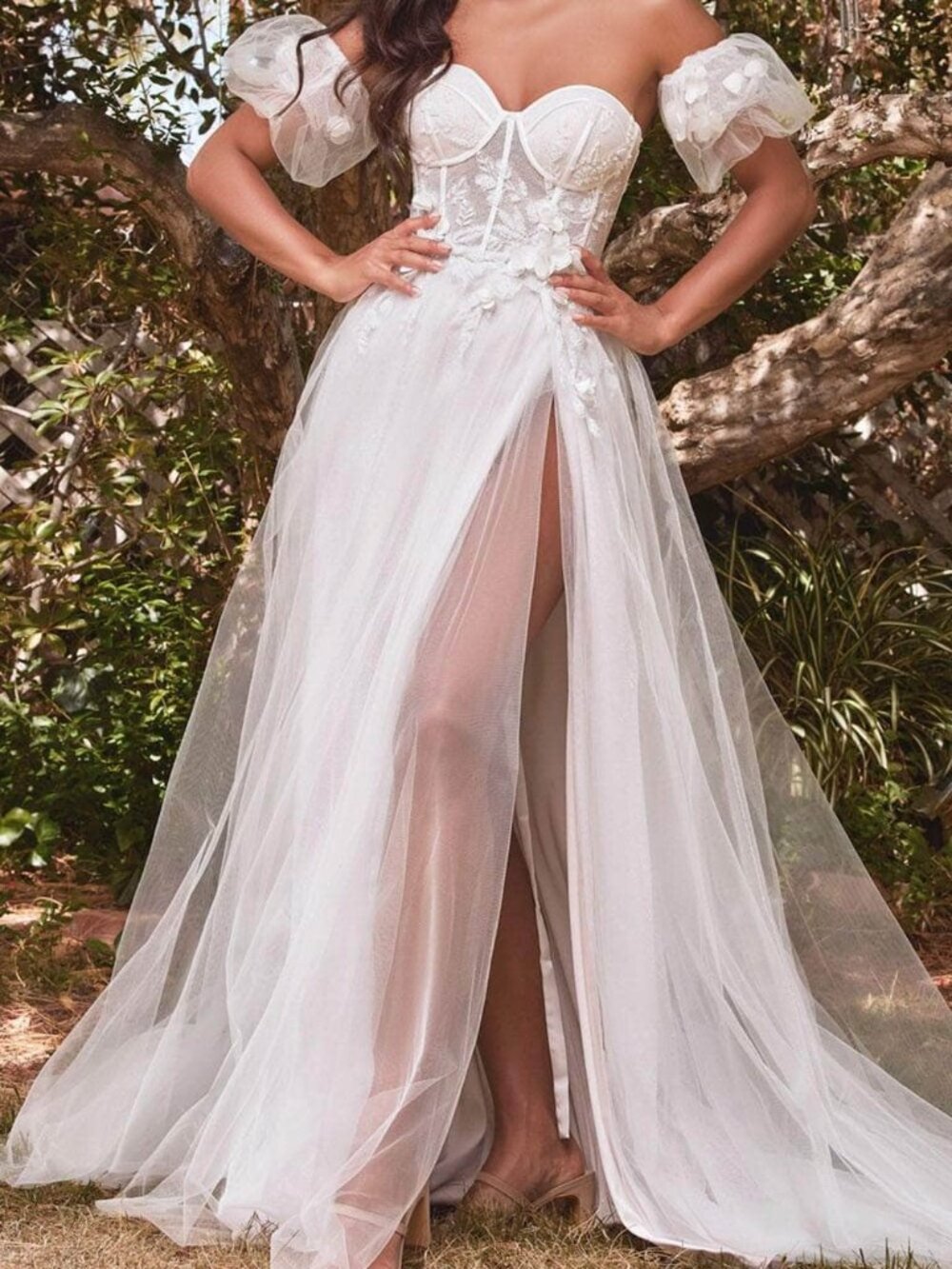 NWT Ladivine CB080W Strapless  Wedding Dresses Off White size 8